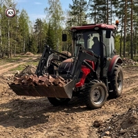 Tracteur agricole KESHENG certifié EPA 75 CV 4x4 avec chargeurs frontaux et pelles arrière, compatible avec les équipements agricoles