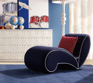 Moderno exquisito Premium europeo casual <span class=keywords><strong>azul</strong></span> marino tela de <span class=keywords><strong>terciopelo</strong></span> superficie y patas de madera hogar <span class=keywords><strong>chaise</strong></span> <span class=keywords><strong>longue</strong></span> - Product Image 2