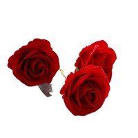 Bouquet de fleurs artificielles rouges en mousse PE, bouquets de roses pour mariage, hôtel, décoration de la maison