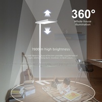 Lampe de bureau à spectre complet pour le soin des yeux, design européen et américain, commande tactile/voix, alimentée par piles AAA, idéale pour l'étude et les bureaux à domicile