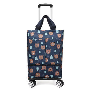 Sac de chariot d'épicerie portable avec chariot à roue universel détachable télescopique et pliable étanche-pour le shopping - Product Image 5