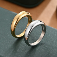 Bague simple en acier inoxydable plaqué or 6 mm, version coréenne, style Joker, pour mariage et fiançailles, vente en gros