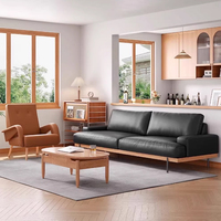 Ensemble de canapés modulaires de style scandinave moderne vintage pour zone de repos au bureau, section de relaxation pour réception VIP, en cuir PU écologique