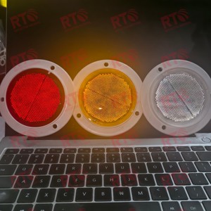 Изготовленный на заказ диаметр 113 мм Сертифицированный желтый красный Авто Аксессуары Отражатель дорожного движения предупреждающий отражатель для грузовика прицепа - Product Image 6