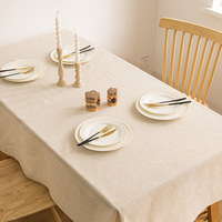 Nappe en chanvre tricotée unie, style rustique, rectangulaire, anti-poussière, pour table à manger, décoration maison et cuisine, vente en gros, personnalisable