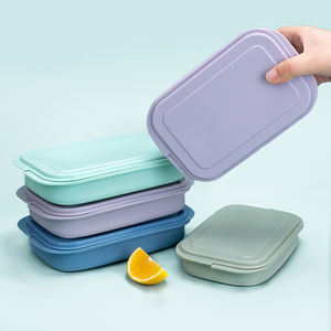 Wholesale Newest Portable Reusable Silicone Bento <b>Box</b> <b>Foldable</b> Lunch Container Microwaveable Preserves Food Collapsible Dishes - Product Image 1