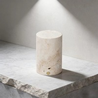 Lampe de table LED multicolore à piles, lumière blanche chaude, en marbre travertin écologique moderne, décoration de luxe pour la maison