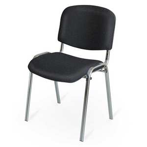 Polsterstuhl, Schwarz, Gestell Hochglanzverchromt, BxTxH 545x425x820 Mm, Sitz BxTxH 475x415x470mm - Product Image 1