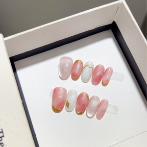 <span class=keywords><strong>Uñas</strong></span> Postizas Acrílicas Pre-Encoladas de Color Prensado UV Hechas a Mano, Diseño Cuadrado de Moda, Cobertura Completa para Dedos, Gran Venta - Product Image 5