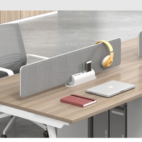Bureau d'ordinateur en chêne gris foncé pour 2 personnes au design moderne avec double meuble de rangement, tiroirs de classement extra longs et pratiques pour les villas