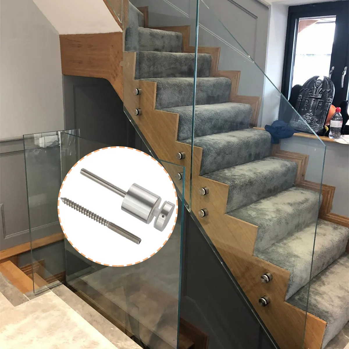 Edelstahl Glass chiene Abstands halter Glas klemme 90 Grad Glas an der Wand Befestigung Balustraden halterung Geländer halter Stifte Halterung