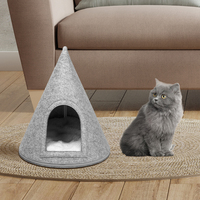 Tente en feutre en gros pour chat, forme conique, abri intérieur pour se reposer et dormir