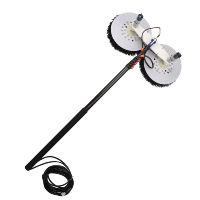Kit de nettoyage de panneaux solaires avec brosse à tête rotative, perche télescopique en fibre de verre, composants en aluminium réglables, tampons remplaçables