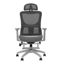 Chaise de bureau ergonomique pivotante en maille blanche respirante et moderne avec hauteur réglable et accoudoirs 6D pour l'aménagement de la chambre d'étudiant