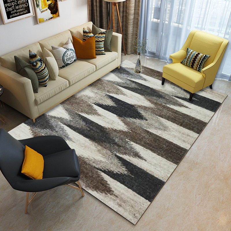 High quality 3D printing geometric design abstract style plain sofa bay window living room carpet