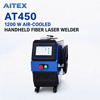 Machine de soudage au laser à fibre portative compacte de 1200 W refroidie par air, soudeuse au laser avec alimentation en fil optionnelle pour l'acier inoxydable AT450