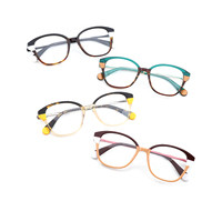 Montures de lunettes en acétate tendance pour femmes, montures optiques transparentes à blocs de couleur, lunettes rétro en gros