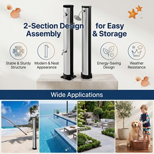 <span class=keywords><strong>Douche</strong></span> extérieure <span class=keywords><strong>solaire</strong></span> 2 sections de 72 pieds et 10 gallons avec pommeau rotatif et robinet au pied – Idéale pour jardin, plage, spa - Product Image 3