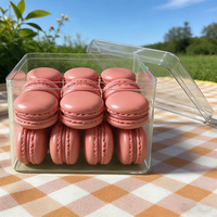 Boîte carrée en plastique jetable pour biscuits, desserts et gâteaux