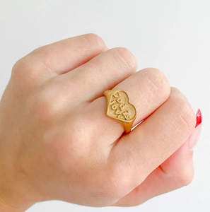 Anello Minimalista a Forma di Cuore Jietao per Donne, Anello 'Dio è Amore' in Acciaio Inossidabile, Gioiello Personalizzato, Regalo di Anniversario - Product Image 4