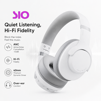 Casque supra-auriculaire Jerry Chip -43dB ANC, autonomie 55H, étanchéité IP65, transducteur en titane 40mm, Type-C, AUX 3.5mm, Hi-Fi, Bluetooth 5.4