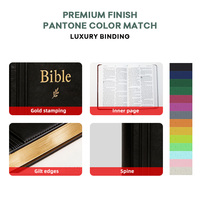 Service d'impression de livres chrétiens à couverture rigide en gros, bords dorés, bibles d'église en cuir PU noir de haute qualité
