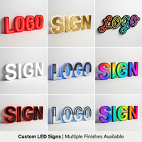 Enseigne personnalisée en lettres LED 3D, logo lumineux pour devanture de magasin, enseigne murale, plusieurs options de finition