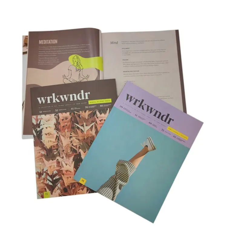 Yüksek kaliteli dergi özelleştirilmiş katalog baskı kitapçık broşür benzersiz hediye katalogları