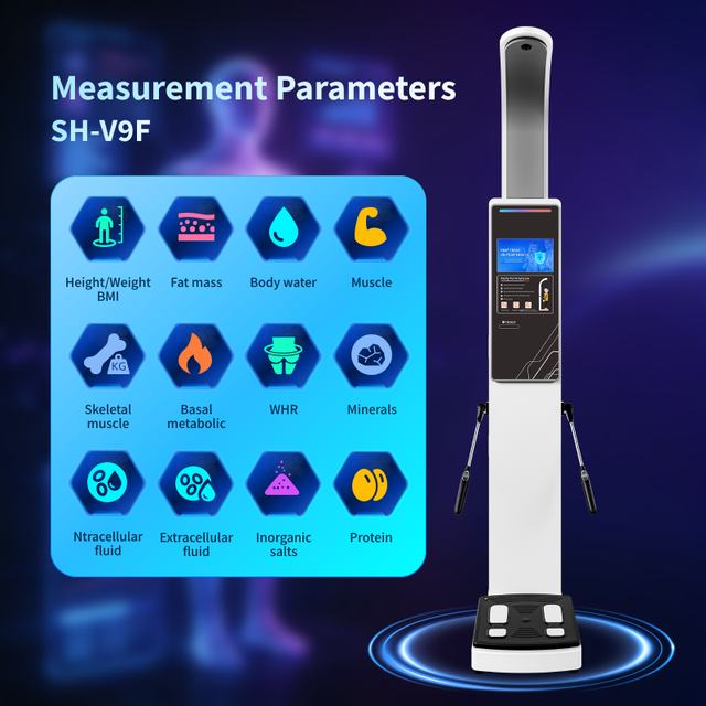 SH-V9F Beauty Salon Use Bioimpedance Digital Scale With 8 Point Contact BIA Scale Body Composition Analyzer Machine