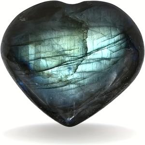 Corazón de Labradorita al por mayor, piedra natural negra con tonos azules y verdes, herramienta portátil de alineación, decoración para equilibrio corporal, uso navideño - Product Image 2