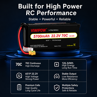 Pin 6S 70C 22.2V 5700mAh siêu tốc độ xả, có đầu nối tùy chỉnh dành cho máy bay không người lái FPV Freestyle