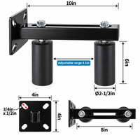 Rouleau de guidage pour portail coulissant, support en L réglable robuste, rouleaux en nylon UHMW, acier thermolaqué noir, vente en gros OEM