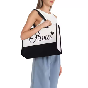 Bolso de mano para escuela de lona de algodón en blanco con logotipo personalizado simple, soporte para hombro, Picnic, viajes, compras, uso al aire libre, OEM, hecho en China - Product Image 5