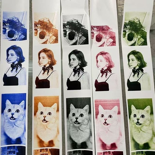 Children's Double Sided Thermal Two-Color Continuous Recording Photo Paper Roll with Acrylic Adhesive for Photo Printer