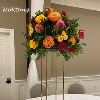 Luxuriöse Seiden-Orange-Dendrobium Hochzeitsdekoration & Zubehör MoKtong Blumenball Tischdekoration 70cm mit Kaminverkleidung