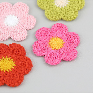 Patchs brodés floraux de dessins animés, pinces à cheveux tricotées faites à la main, accessoires de coiffure DIY pour enfants, appliques pour la <span class=keywords><strong>réparation</strong></span> de vêtements et de chapeaux - Product Image 4