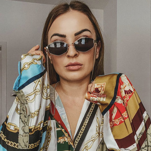 À la mode Vintage hexagonal avec <span class=keywords><strong>chaîne</strong></span> collier <span class=keywords><strong>lunettes</strong></span> de soleil 2024 petit cadre concepteur <span class=keywords><strong>lunettes</strong></span> de soleil marque de luxe nuances <span class=keywords><strong>lunettes</strong></span> UV400 - Product Image 4