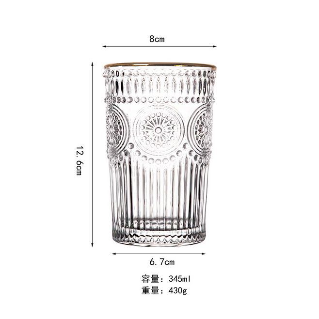 Old Fashioned Clear Whisky Glasses Cups Crystal Rock Glass Whiskey Cup  Embossed glass cup