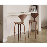 Tabouret de bar commercial moderne en contreplaqué de noyer pour salons, hôtels et centres commerciaux