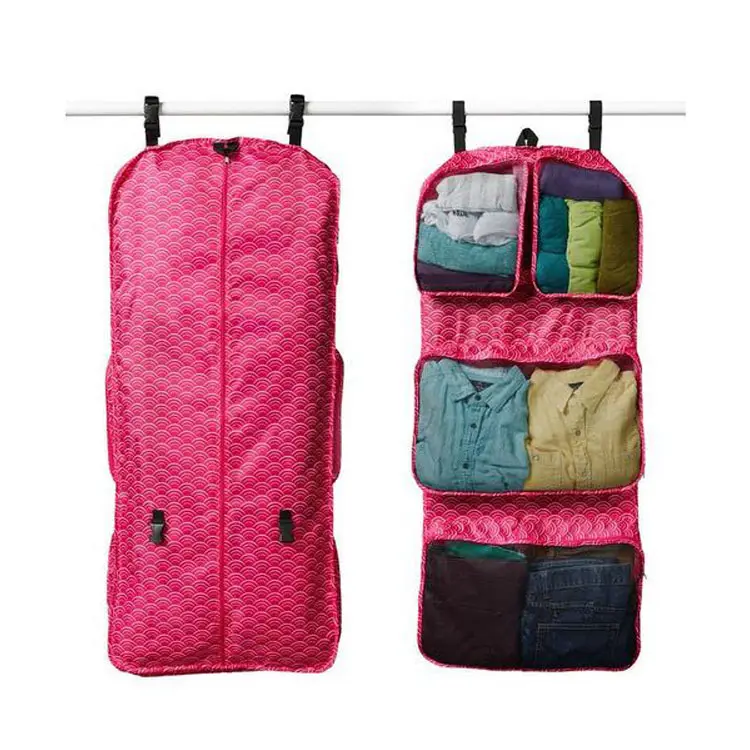 Özel su geçirmez asılı katlanabilir giysi çantası ambalaj küpleri katlanır seyahat giyim organizatör çantası