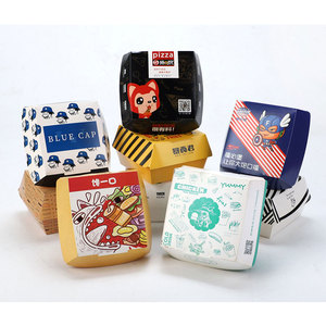 맞춤형 일회용 생분해성 식품 등급 견고한 버거 박스 크라프트지 및 엠보싱 포함 - Product Image 3