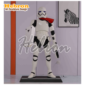 Statue de Stormtrooper blanche grandeur nature, figurine de soldat blanc des Star Wars, sculpture en fibre de verre pour la décoration d'un cinéma ou d'un bar - Product Image 4