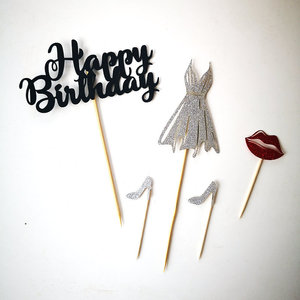Venta al por mayor Vertical Cake Toppers Cake Decoration papel metálico fiesta creativa <span class=keywords><strong>Feliz</strong></span> cumpleaños <span class=keywords><strong>Sexy</strong></span> Queen cake Topper - Product Image 5