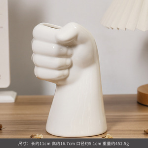 Vaso a forma di mano in ceramica di nuovo stile moderno vaso a forma di fiore per arredamento carino a forma di artiglio di gatto vaso di piante intero vendita in fabbrica vaso bianco - Product Image 4