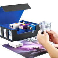 Boîte de rangement pour cartes Juzi personnalisée à 3 rangées avec affichage du commandant, boîte de rangement magnétique pour cartes, convient à Yugioh Pokemoned