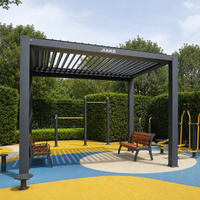Pergola en aluminium Jiake 6063-T5 avec toit à lames motorisées pour parc de fitness, jardin, patio, gazebo extérieur, pavillon, terrasse