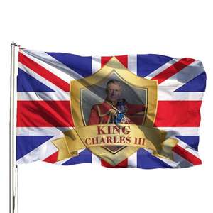 Gahumi <span class=keywords><strong>rey</strong></span> británico Carlos III bandera coronación 2024 banner impreso personalizado publicidad 3X5 bandera ceremonia celebración - Product Image 5
