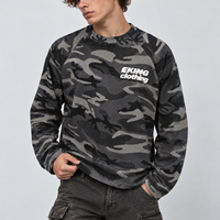 Chemises à manches longues en coton gaufré avec logo personnalisé et impression en relief, T-shirts gaufrés camouflage entièrement imprimés numériquement – Vente en gros