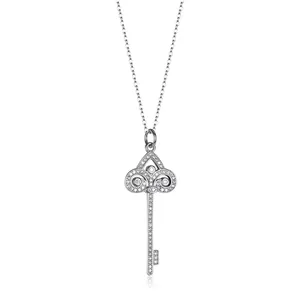 Customize Jewelry VVS D Color Moissnaite Necklace Pendant Key chain 925 Sterling Silver Round Cut Lower MOQ Economic Pendant