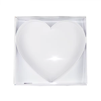 Boîte cadeau en carton en forme de cœur avec couvercle transparent pour charcuterie, friandises, fruits rouges et papiers cadeaux